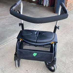 Black Mobility Walker with Storage Basket